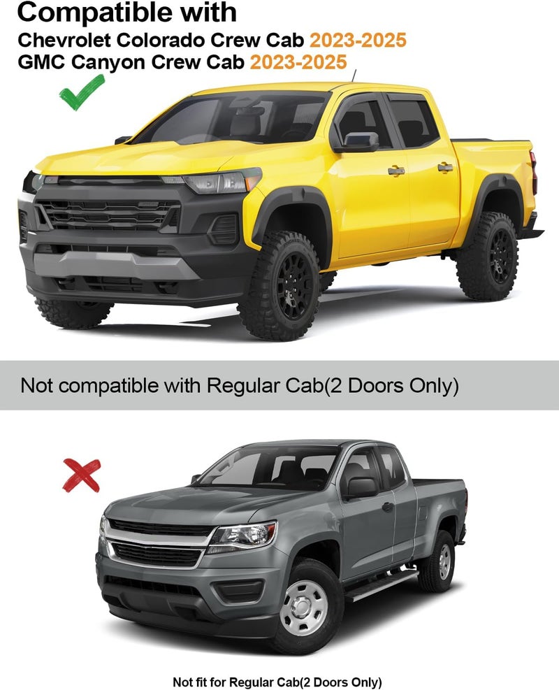 Deejecsun in-Channel Window Rain Guards Fit for Truck Chevy Colorado/GMC Canyon Crew Cab 2023 2024 2025 2026 Rain Guards Extra Durable Window Deflectors Visors Vent Visors Shades Car Accessories - Image 3